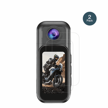 7JI32266 Körperkamera 4K mit aufgebrachter dipos Flex Schutzfolie, glasklare Darstellung ohne Einschränkungen