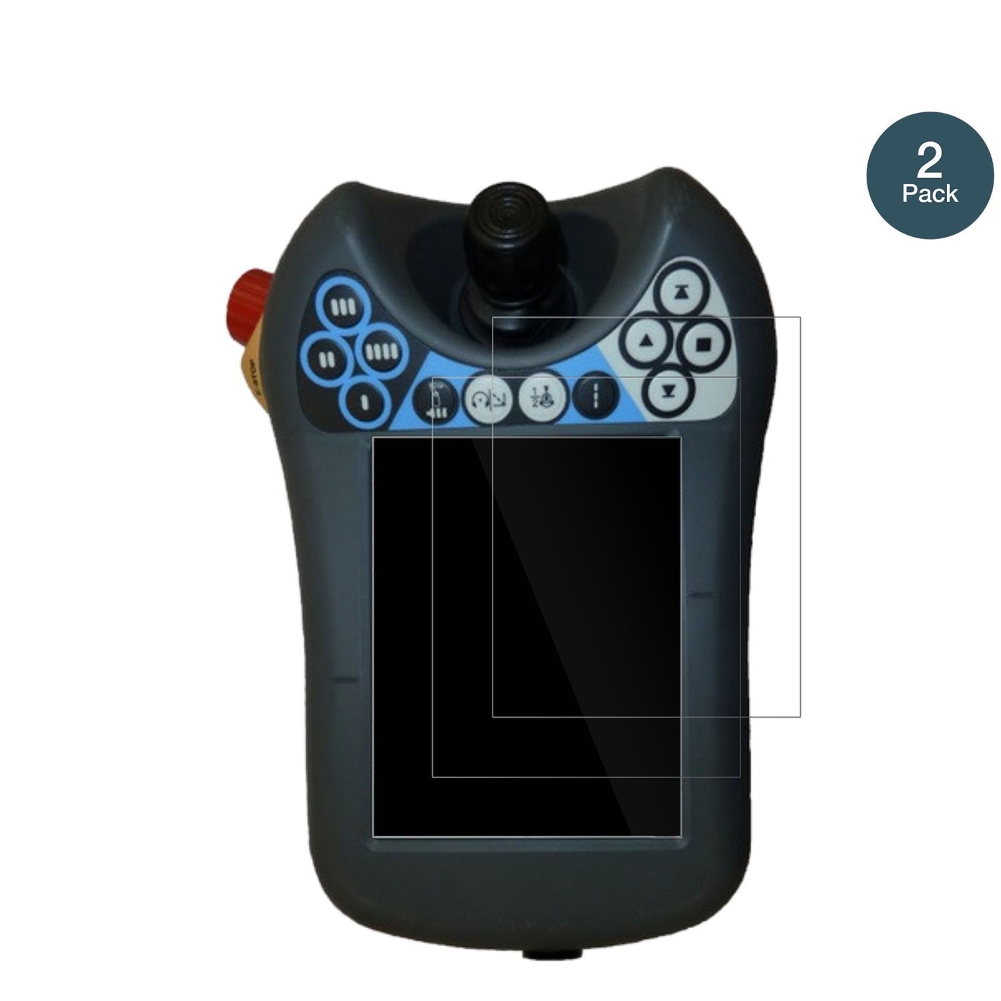 ABBIRC5 FlexPendant TPU4 mit aufgebrachter dipos Flex Schutzfolie, glasklare Darstellung ohne Einschränkungen