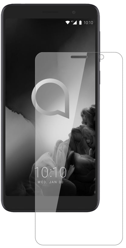 Alcatel1C (2019) mit aufgebrachter dipos Flex Schutzfolie, glasklare Darstellung ohne Einschränkungen