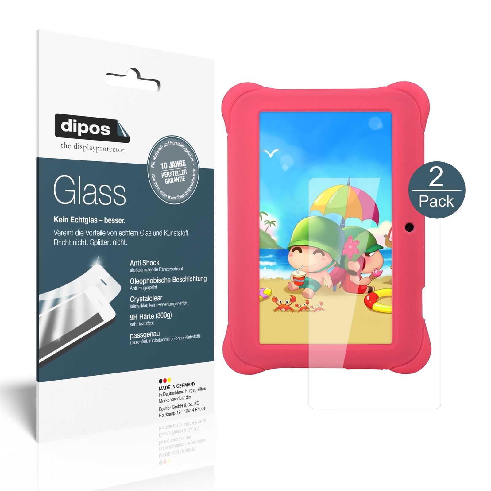 AlldaymallA88SK 17,8 cm (7 Zoll) mit aufgebrachter dipos Flex Schutzfolie, glasklare Darstellung ohne Einschränkungen