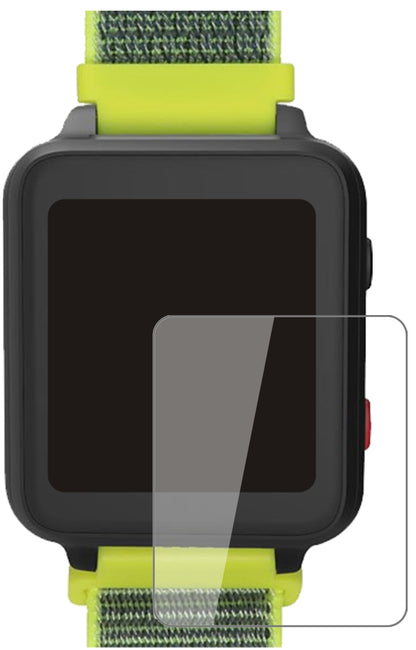 Anio5 Smartwatch mit aufgebrachter dipos Flex Schutzfolie, glasklare Darstellung ohne Einschränkungen