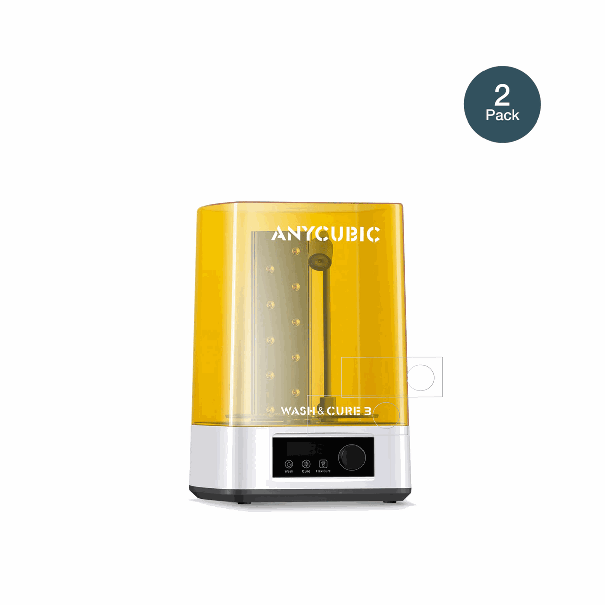 AnycubicWash Cure 3 Plus mit aufgebrachter dipos Flex Schutzfolie, glasklare Darstellung ohne Einschränkungen