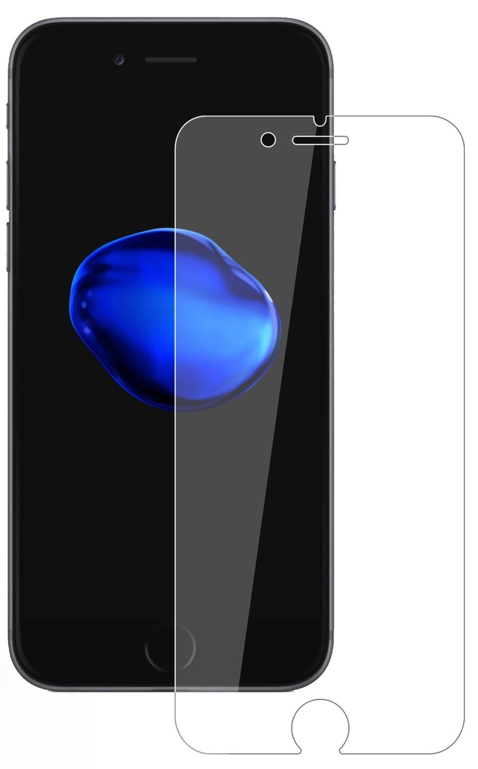 AppleiPhone 7 mit aufgebrachter dipos Flex Schutzfolie, glasklare Darstellung ohne Einschränkungen