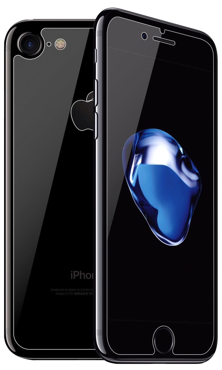 AppleiPhone 7 mit aufgebrachter dipos Flex Schutzfolie, glasklare Darstellung ohne Einschränkungen