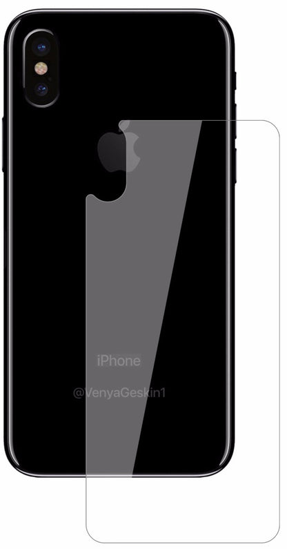 AppleiPhone X Rückseite mit aufgebrachter dipos Flex Schutzfolie, glasklare Darstellung ohne Einschränkungen