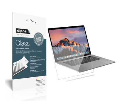 AppleMacBook Pro 15 Zoll (2019) Touchbar mit aufgebrachter dipos Flex Schutzfolie, glasklare Darstellung ohne Einschränkungen