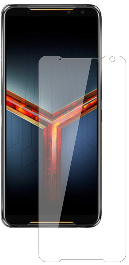 AsusROG Phone 2 mit aufgebrachter dipos Flex Schutzfolie, glasklare Darstellung ohne Einschränkungen