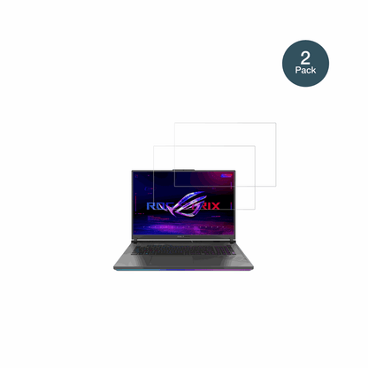 AsusStrix G814j mit aufgebrachter dipos Flex Schutzfolie, glasklare Darstellung ohne Einschr�nkungen