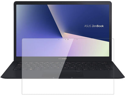 AsusZenBook S UX391UA mit aufgebrachter dipos Flex Schutzfolie, glasklare Darstellung ohne Einschränkungen