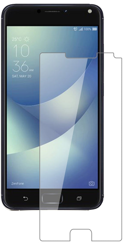 AsusZenfone 4 Max 5,5 Zoll ZC554KL mit aufgebrachter dipos Flex Schutzfolie, glasklare Darstellung ohne Einschränkungen