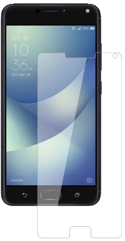 AsusZenfone 4 ZE554KL mit aufgebrachter dipos Flex Schutzfolie, glasklare Darstellung ohne Einschränkungen