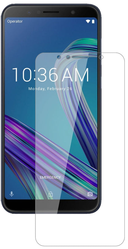 AsusZenFone Max M1 (ZB556KL) mit aufgebrachter dipos Flex Schutzfolie, glasklare Darstellung ohne Einschränkungen