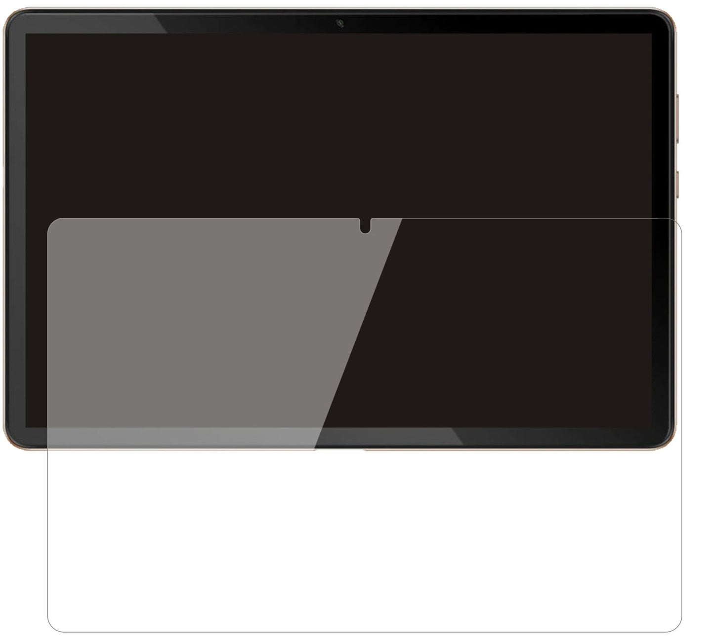 BlackviewTab 10 mit aufgebrachter dipos Flex Schutzfolie, glasklare Darstellung ohne Einschränkungen