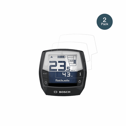 BoschDisplay Intuvia Bui 255 mit aufgebrachter dipos Flex Schutzfolie, glasklare Darstellung ohne Einschränkungen