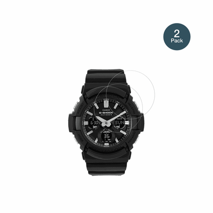 CasioG-Shock GAW-100 mit aufgebrachter dipos Flex Schutzfolie, glasklare Darstellung ohne Einschr�nkungen