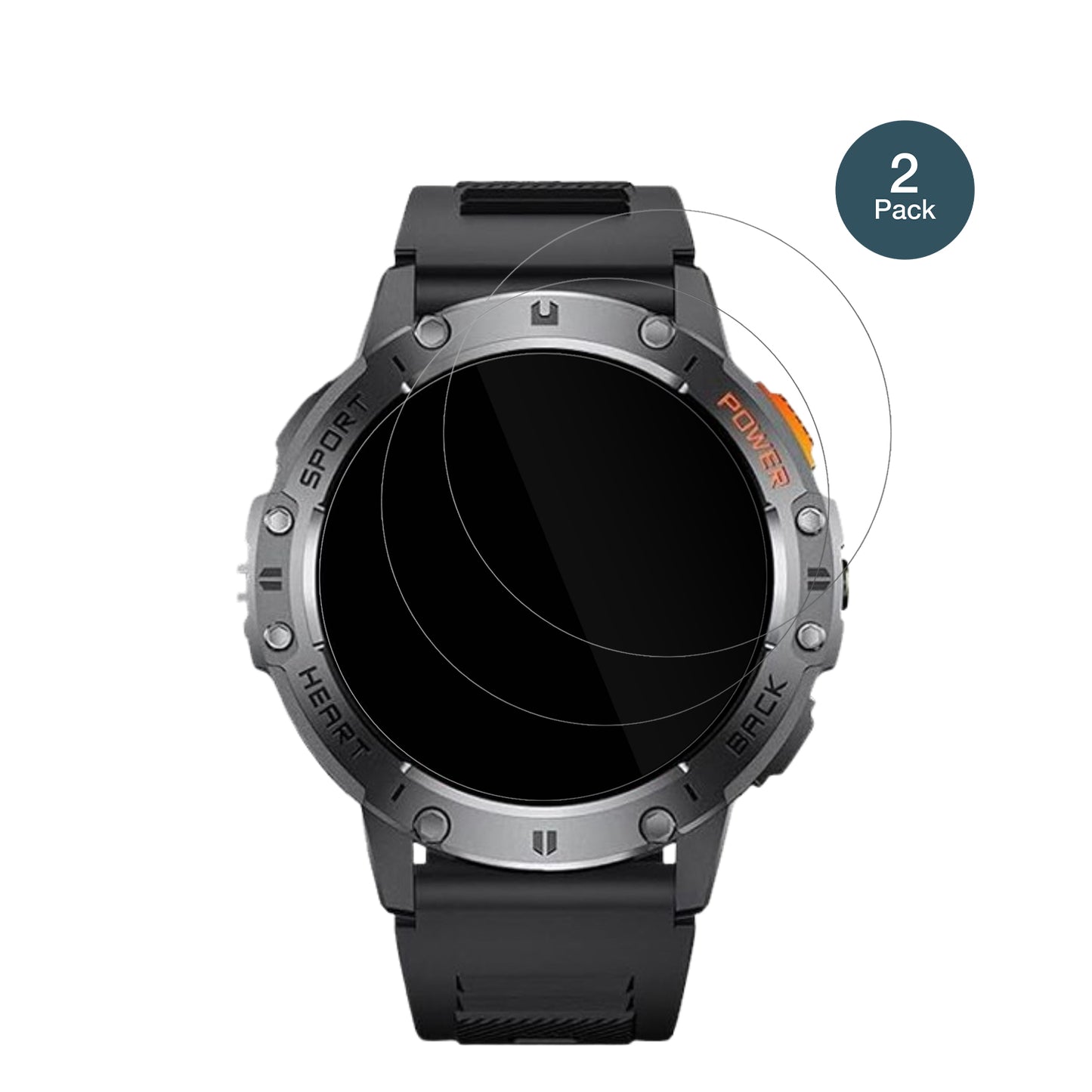 Dremac1.43 Zoll Smartwatch mit aufgebrachter dipos Flex Schutzfolie, glasklare Darstellung ohne Einschränkungen