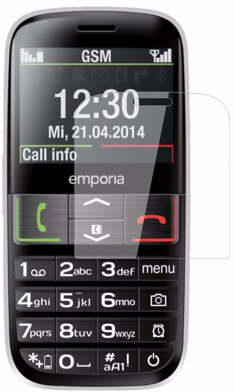 EmporiaEuphoria V50 mit aufgebrachter dipos Flex Schutzfolie, glasklare Darstellung ohne Einschränkungen