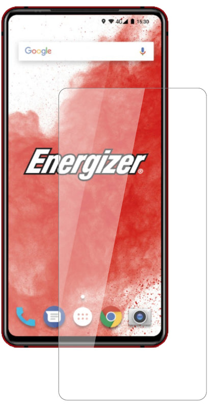 EnergizerPower Max P18K Pop mit aufgebrachter dipos Flex Schutzfolie, glasklare Darstellung ohne Einschränkungen