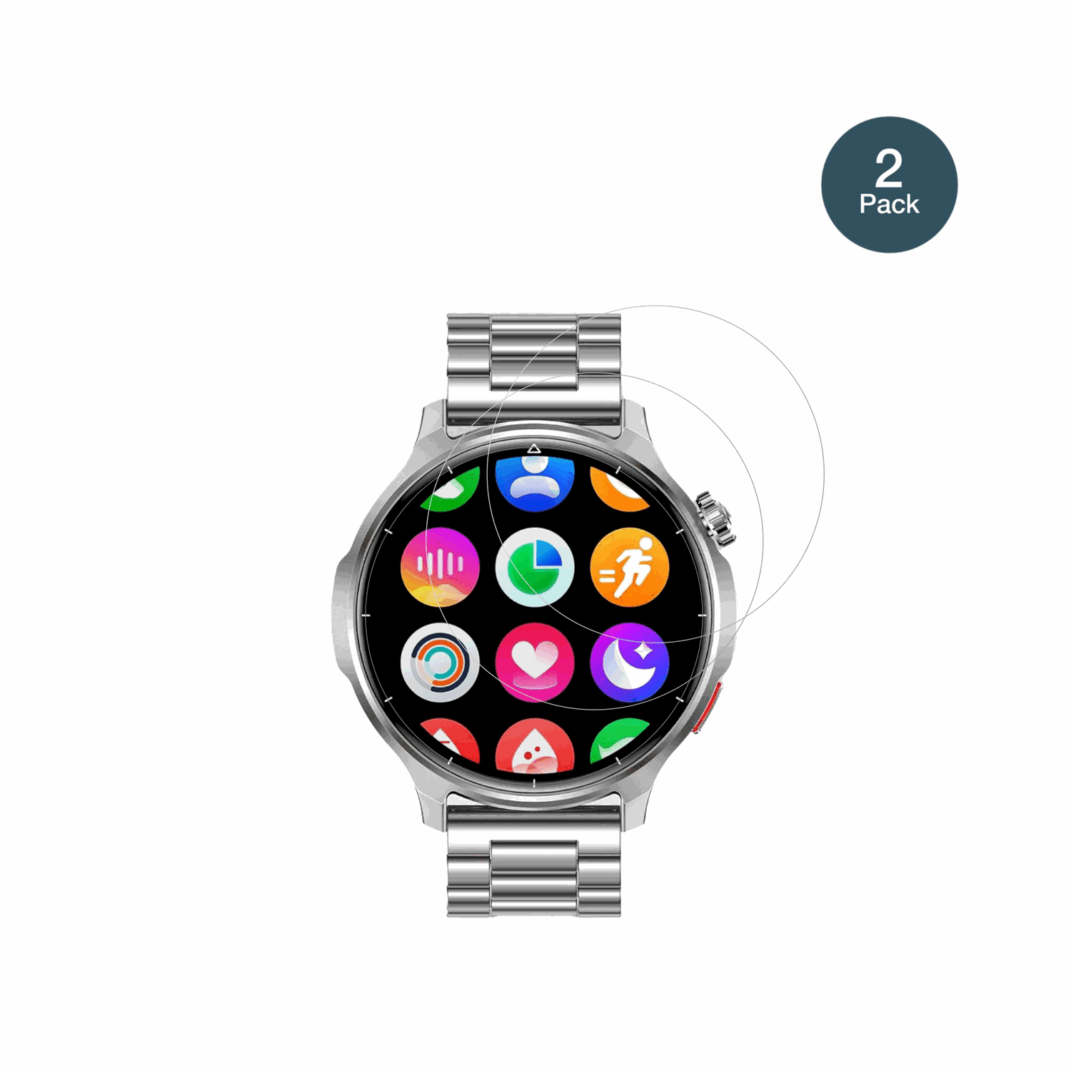 Fitdafit1.52 Zoll Smartwatch mit aufgebrachter dipos Flex Schutzfolie, glasklare Darstellung ohne Einschränkungen