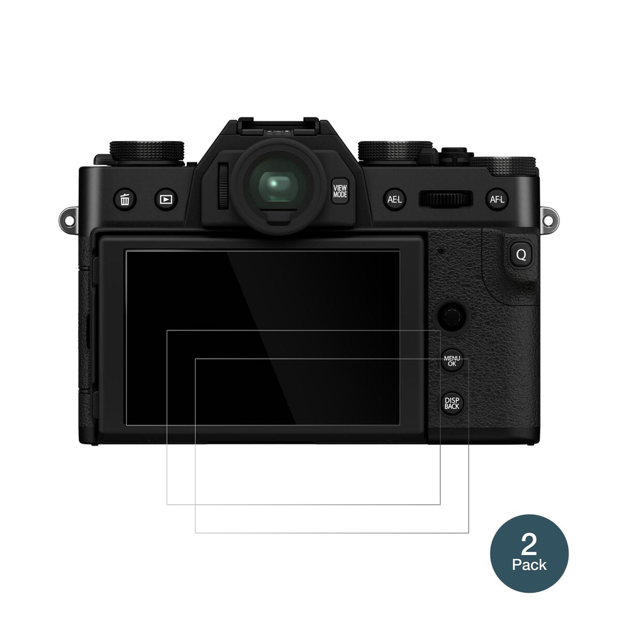 FujifilmX-T30 II mit aufgebrachter dipos Flex Schutzfolie, glasklare Darstellung ohne Einschränkungen