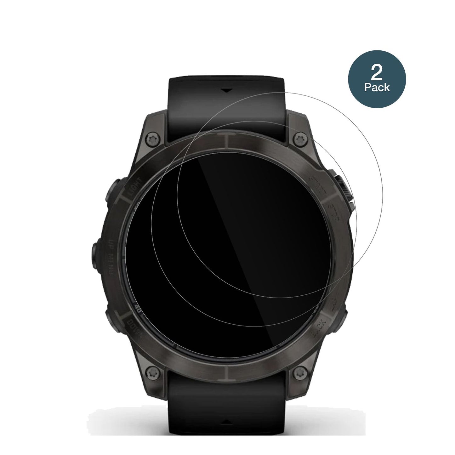 GarminFenix 7 Pro 42mm mit aufgebrachter dipos Flex Schutzfolie, glasklare Darstellung ohne Einschränkungen