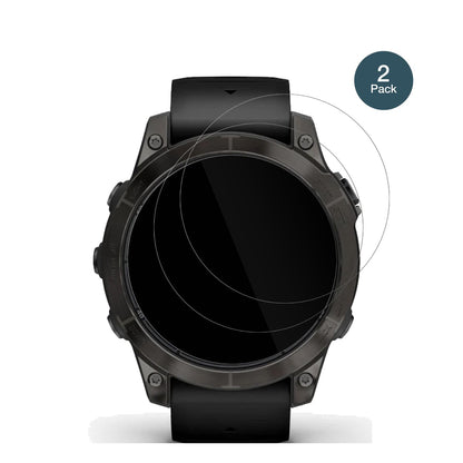 GarminFenix 7 Pro 42mm mit aufgebrachter dipos Flex Schutzfolie, glasklare Darstellung ohne Einschränkungen