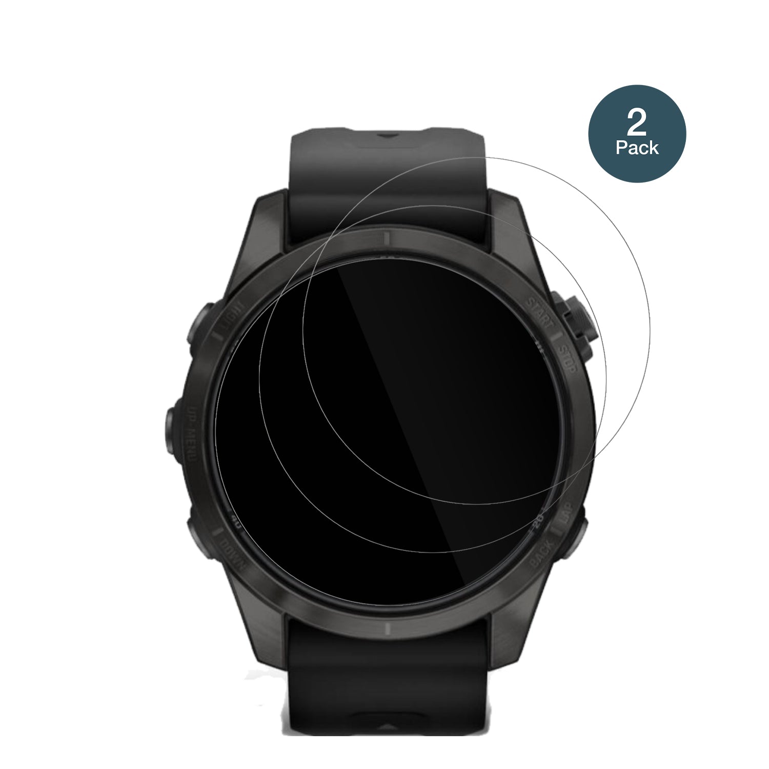 GarminFenix 7s Pro 51mm mit aufgebrachter dipos Flex Schutzfolie, glasklare Darstellung ohne Einschränkungen