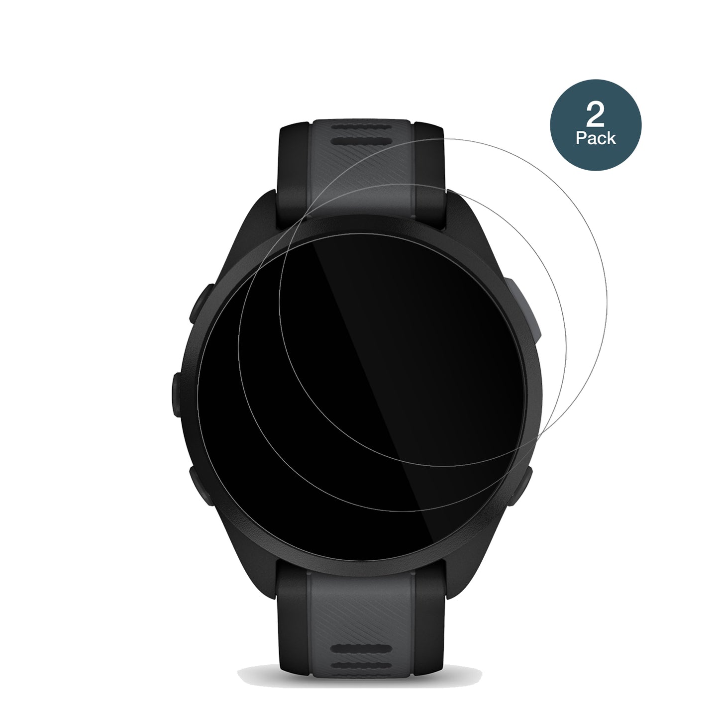 GarminForerunner 165 mit aufgebrachter dipos Flex Schutzfolie, glasklare Darstellung ohne Einschränkungen