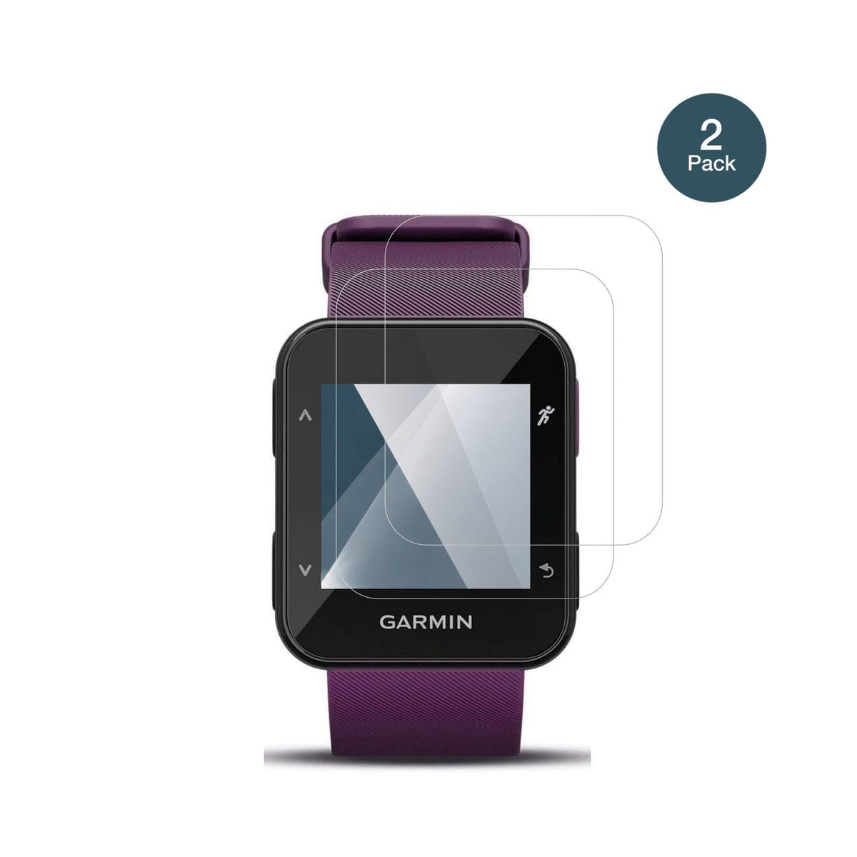 GarminForerunner 30 mit aufgebrachter dipos Flex Schutzfolie, glasklare Darstellung ohne Einschränkungen