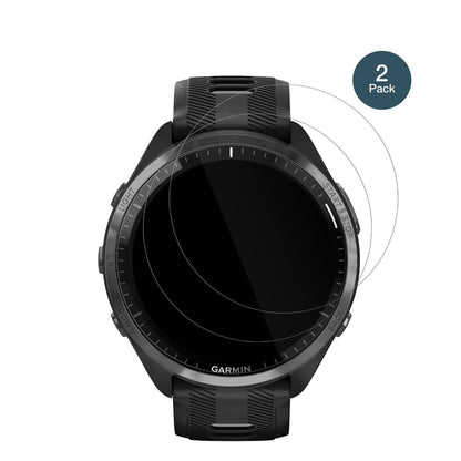 GarminForerunner 965 mit aufgebrachter dipos Flex Schutzfolie, glasklare Darstellung ohne Einschränkungen