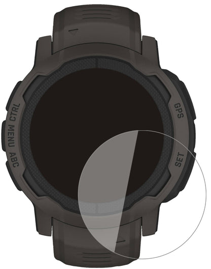 GarminInstinct 2 (40mm) mit aufgebrachter dipos Flex Schutzfolie, glasklare Darstellung ohne Einschränkungen