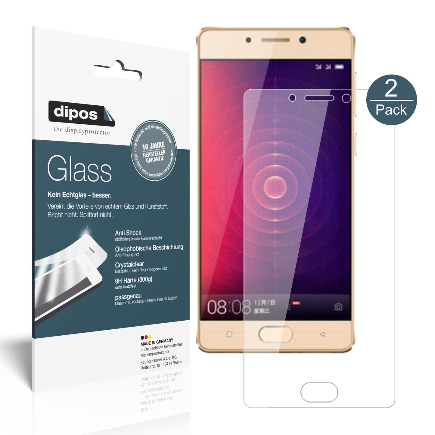 GioneeSteel 2 mit aufgebrachter dipos Flex Schutzfolie, glasklare Darstellung ohne Einschränkungen