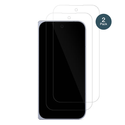 GooglePixel 10 Pro Fold Aussen-Display mit aufgebrachter dipos Flex Schutzfolie, glasklare Darstellung ohne Einschränkungen