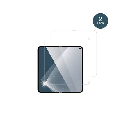 GooglePixel 11 Pro Fold Aussenseite mit aufgebrachter dipos Flex Schutzfolie, glasklare Darstellung ohne Einschränkungen