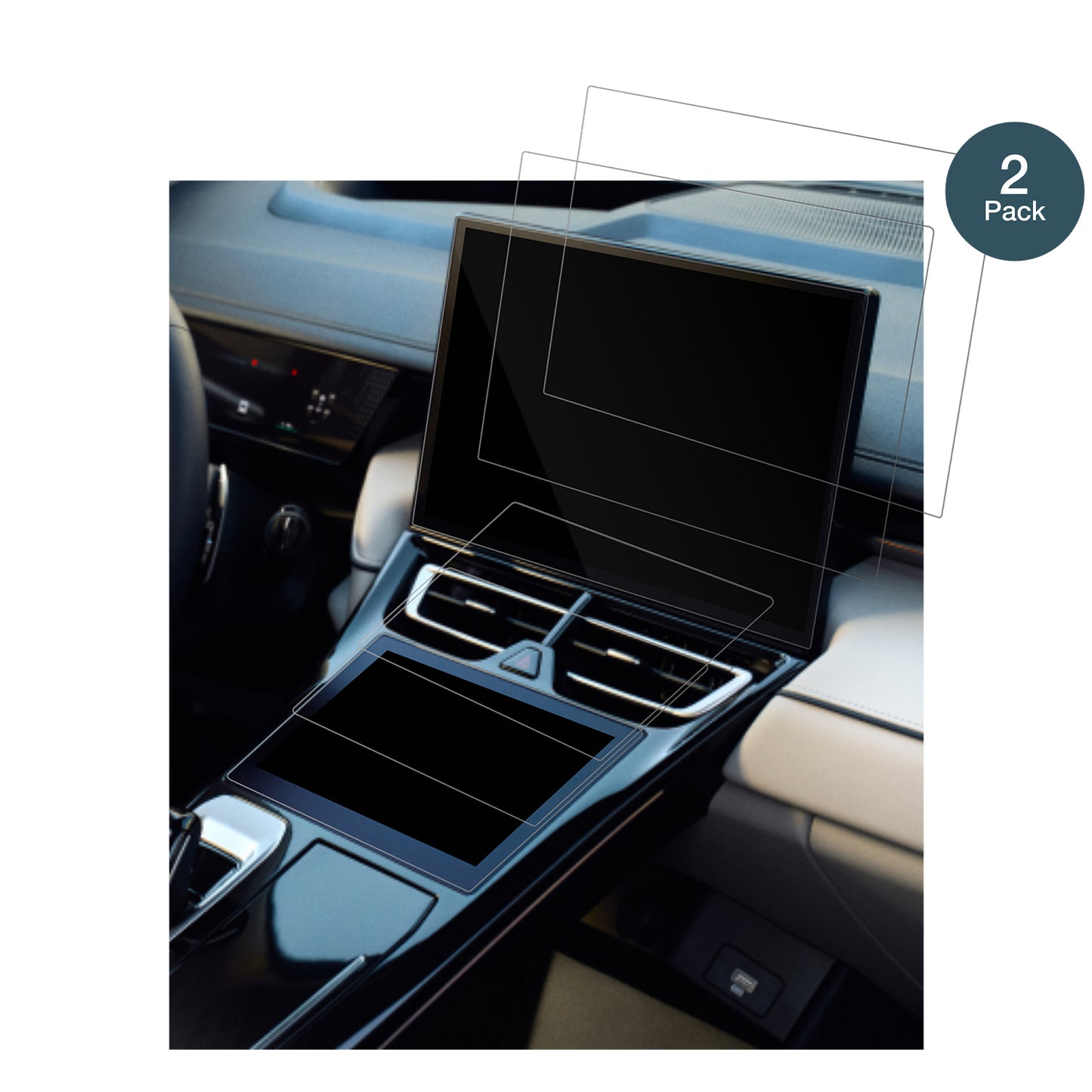 GWMWey 05 Dual Touchscreen mit aufgebrachter dipos Flex Schutzfolie, glasklare Darstellung ohne Einschränkungen