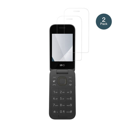 HMD2660 Flip 4G mit aufgebrachter dipos Flex Schutzfolie, glasklare Darstellung ohne Einschränkungen
