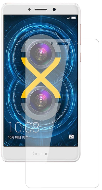 Honor6X mit aufgebrachter dipos Flex Schutzfolie, glasklare Darstellung ohne Einschränkungen
