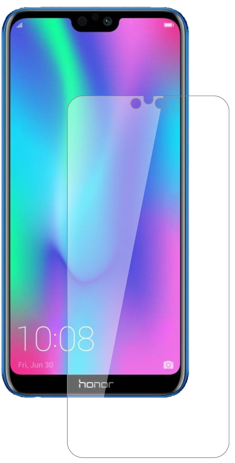 Honor9N mit aufgebrachter dipos Flex Schutzfolie, glasklare Darstellung ohne Einschränkungen