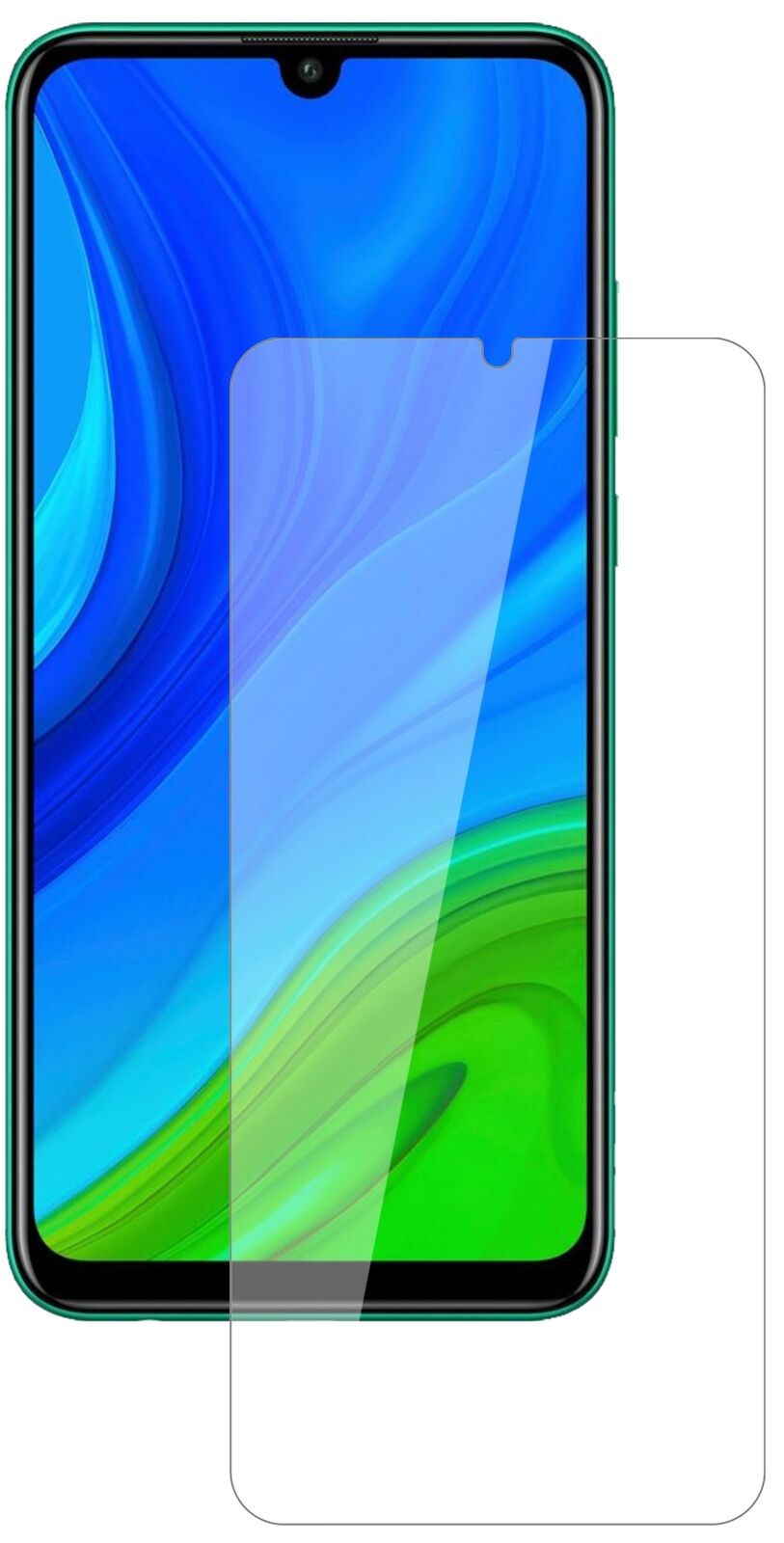 HuaweiP Smart (2020) mit aufgebrachter dipos Flex Schutzfolie, glasklare Darstellung ohne Einschränkungen