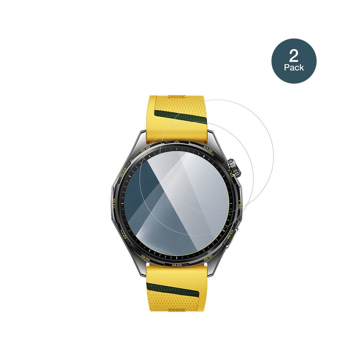 HuaweiWatch GT 7 46 mm mit aufgebrachter dipos Flex Schutzfolie, glasklare Darstellung ohne Einschränkungen