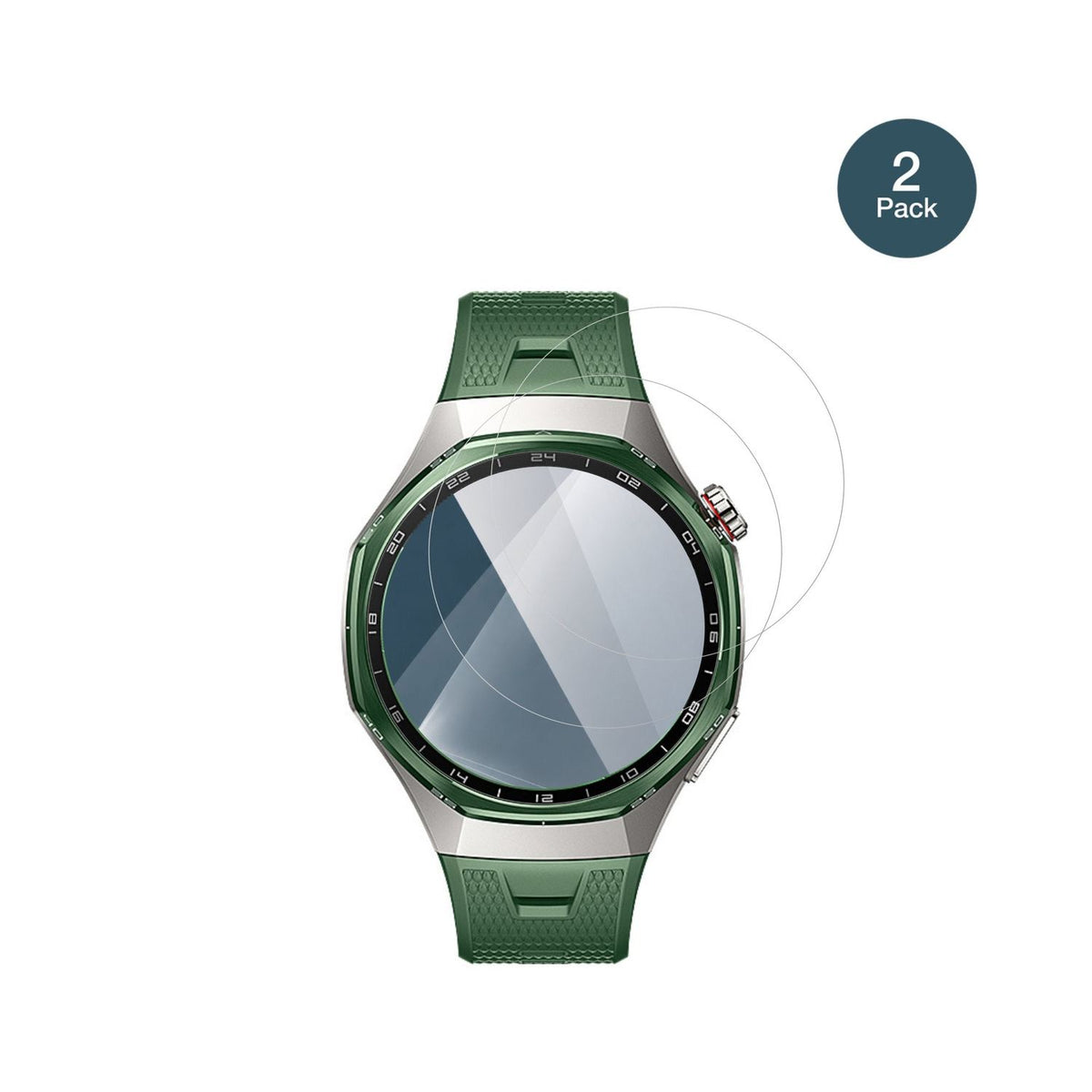HuaweiWatch GT 7 Pro mit aufgebrachter dipos Flex Schutzfolie, glasklare Darstellung ohne Einschränkungen