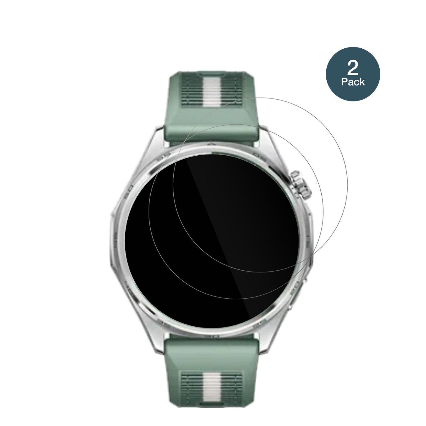 HuaweiWatch GT6 46mm mit aufgebrachter dipos Flex Schutzfolie, glasklare Darstellung ohne Einschränkungen