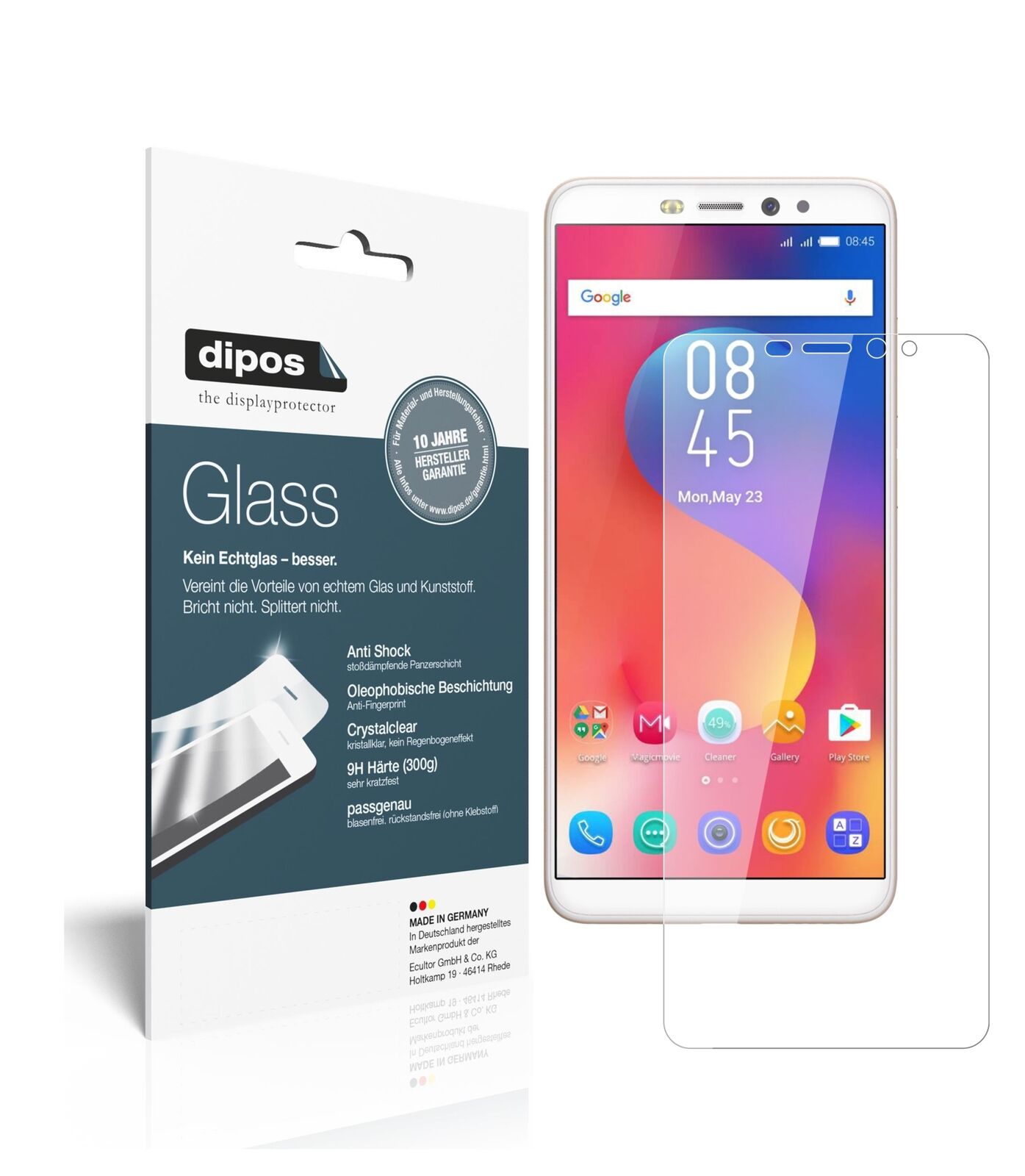 InfinixHot S3 mit aufgebrachter dipos Flex Schutzfolie, glasklare Darstellung ohne Einschränkungen