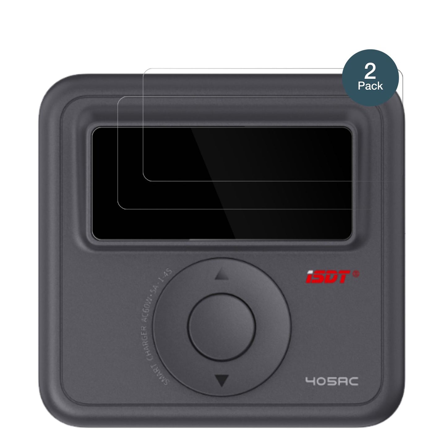 ISDT405AC mit aufgebrachter dipos Flex Schutzfolie, glasklare Darstellung ohne Einschränkungen