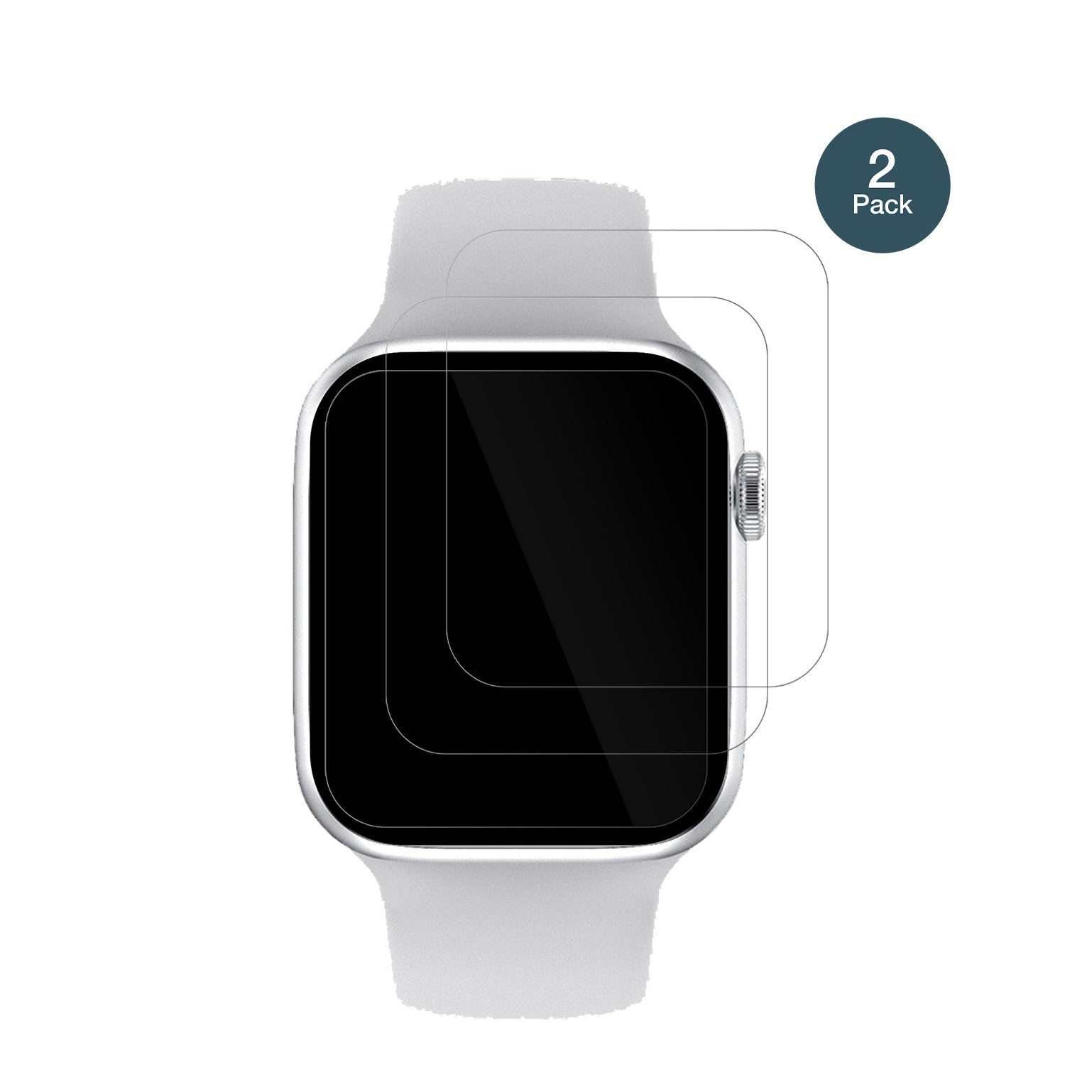 IwoWatch 7 Pro mit aufgebrachter dipos Flex Schutzfolie, glasklare Darstellung ohne Einschränkungen