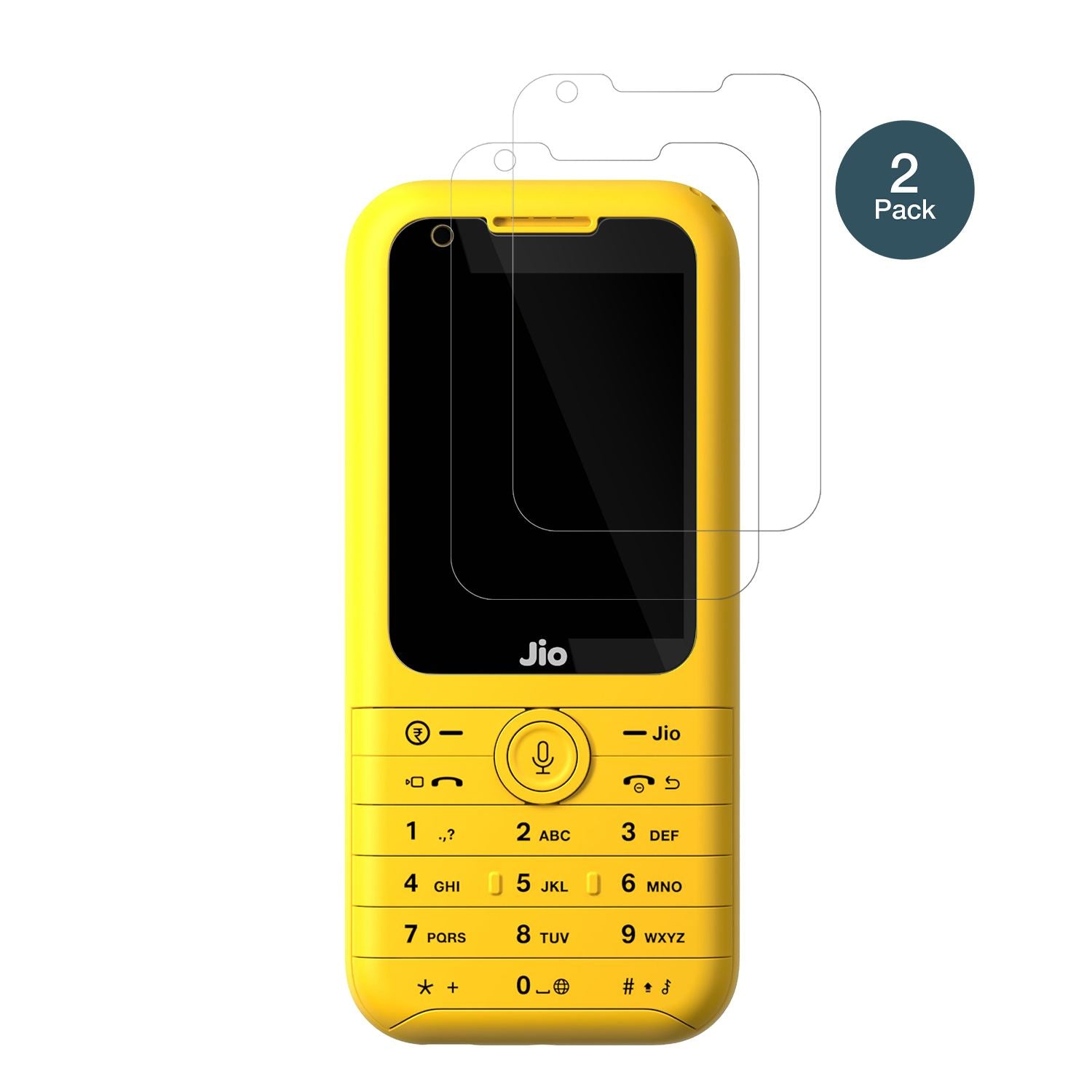 JioPhone Prima 2 mit aufgebrachter dipos Flex Schutzfolie, glasklare Darstellung ohne Einschränkungen