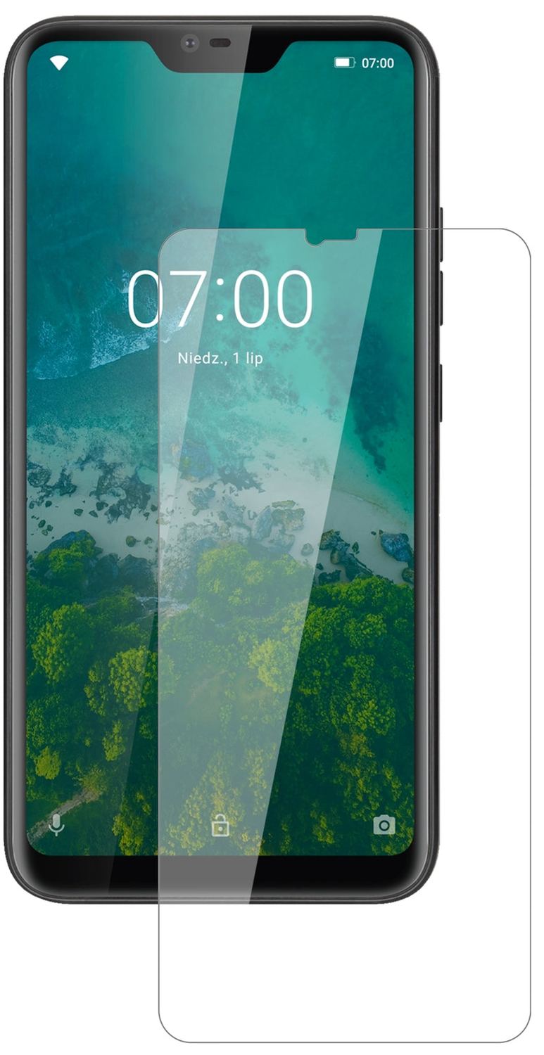 KrugerMatz Smartfon LIVE 7 mit aufgebrachter dipos Flex Schutzfolie, glasklare Darstellung ohne Einschränkungen