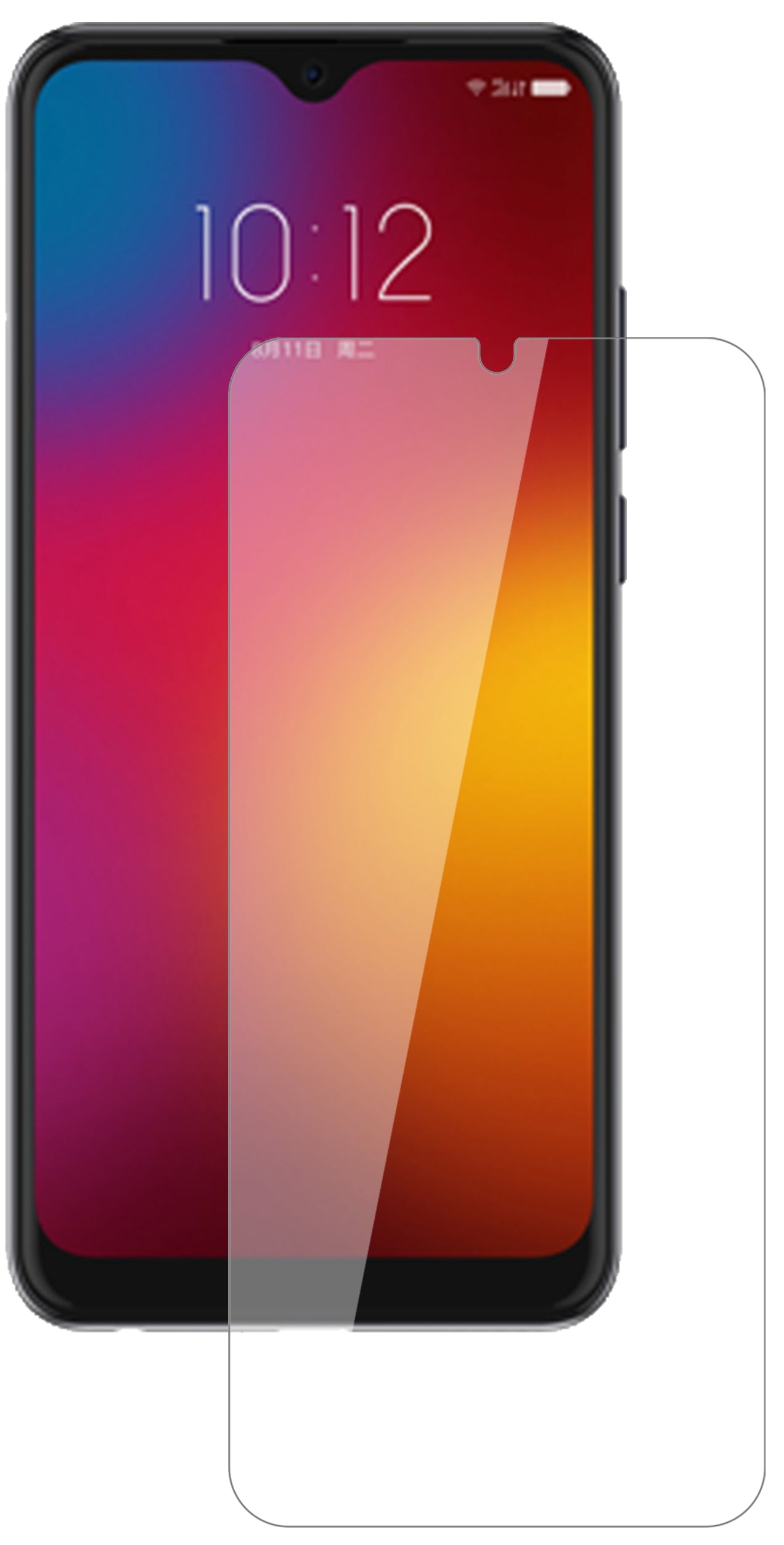 LenovoK11 mit aufgebrachter dipos Flex Schutzfolie, glasklare Darstellung ohne Einschränkungen