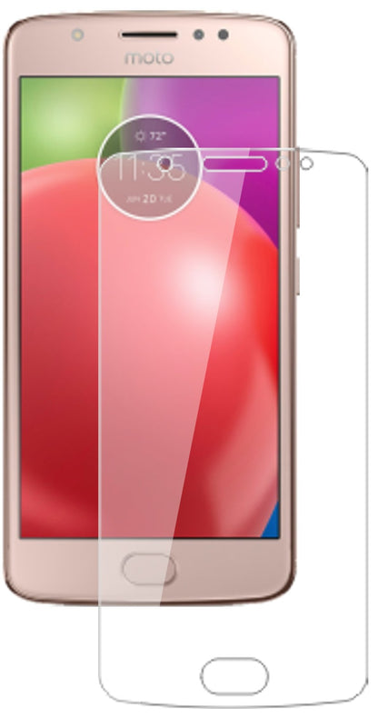 LenovoMoto E4 mit aufgebrachter dipos Flex Schutzfolie, glasklare Darstellung ohne Einschränkungen