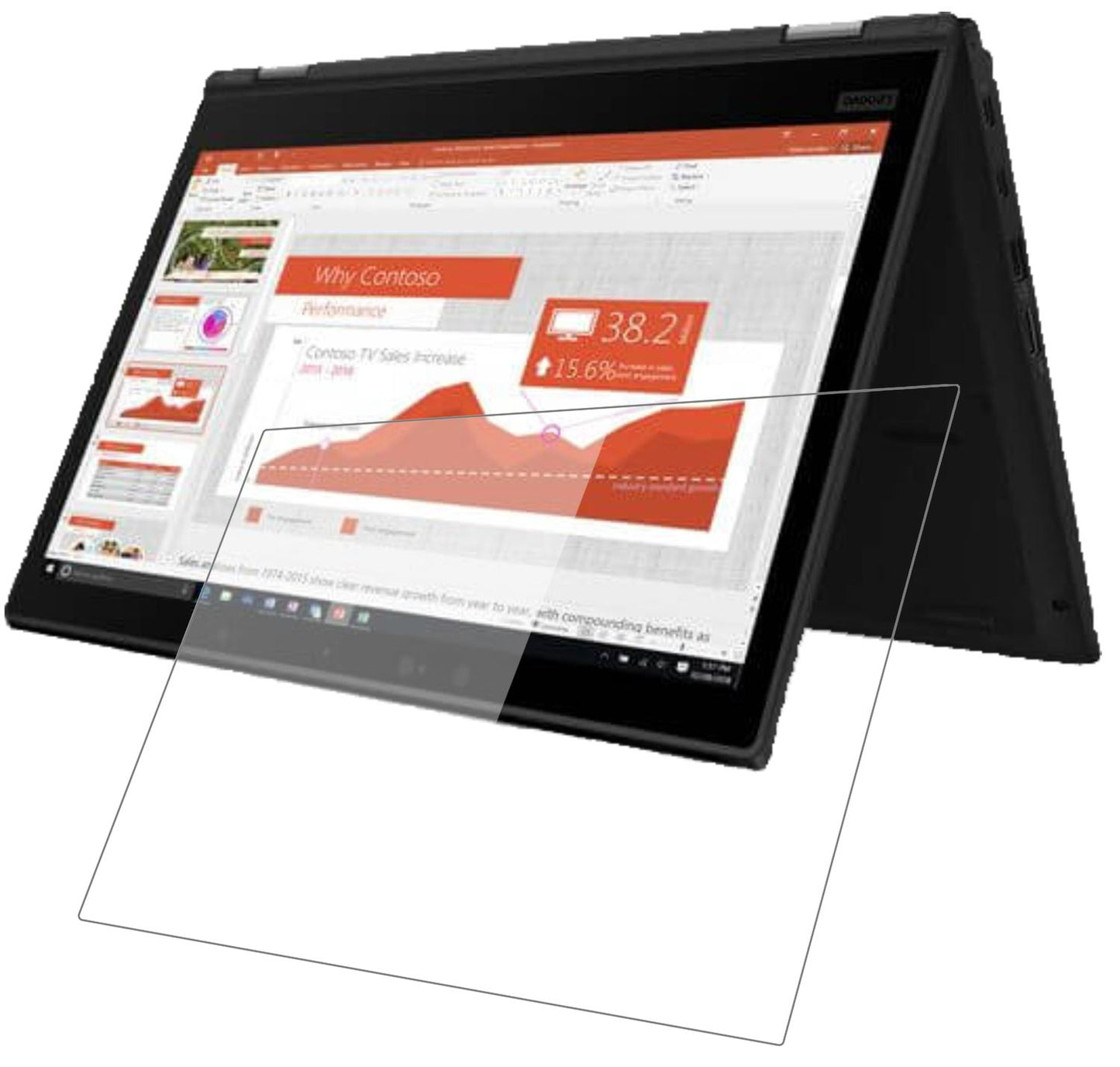 LenovoYoga X390 13.3 Zoll mit aufgebrachter dipos Flex Schutzfolie, glasklare Darstellung ohne Einschränkungen